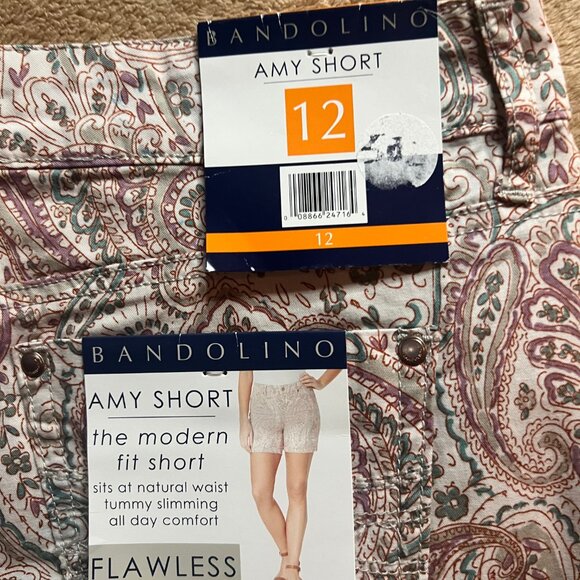 New! BANDOLINO Amy‎ Women 12 Modern Fit Paisley Tummy Slimming Flawless Stretch - Picture 6 of 6